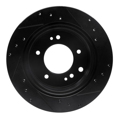 R1 Concepts R1 03-06 Kia Sorento Rear Left Drilled & Slotted Black Brake Rotor