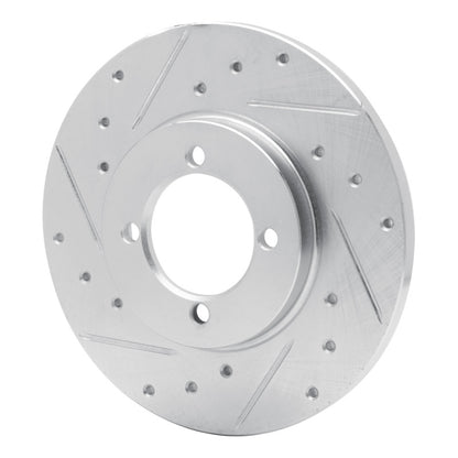 R1 Concepts R1 74-87 Dodge COLT Front Left Drilled & Slotted Silver Brake Rotor