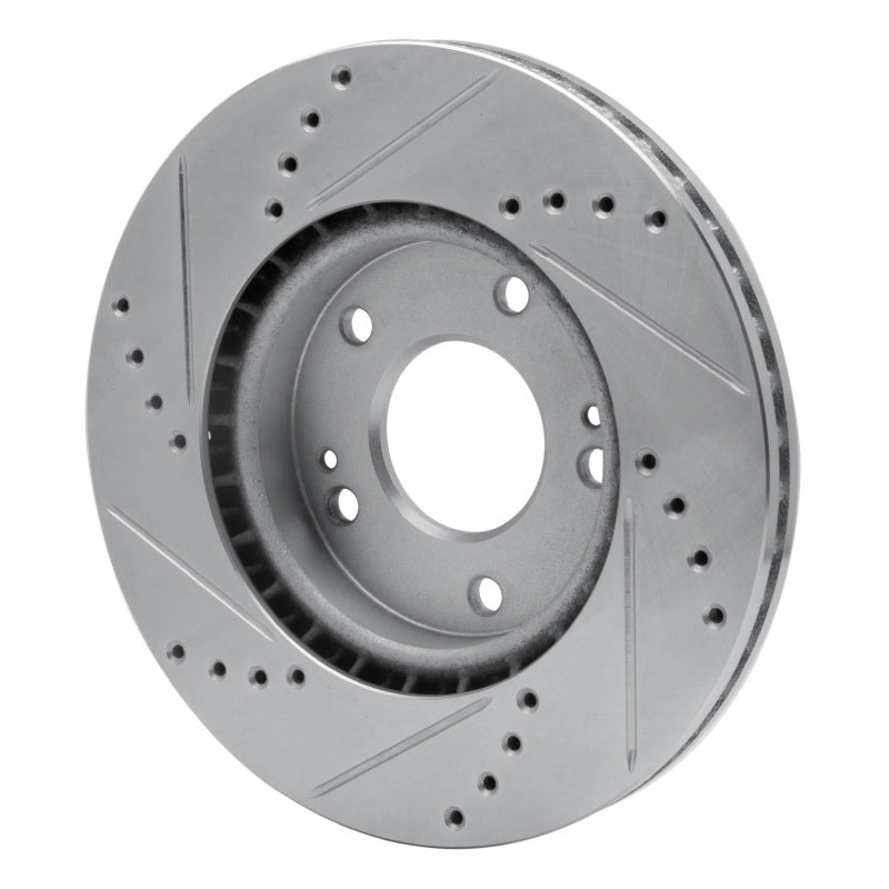 R1 Concepts R1 11-25 Hyundai Venue Front Right Drilled & Slotted Silver Brake Rotor