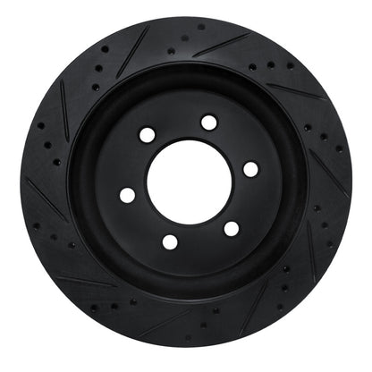 R1 Concepts R1 18-21 Ford F-150 RWD Rear Right Drilled & Slotted Black Brake Rotor