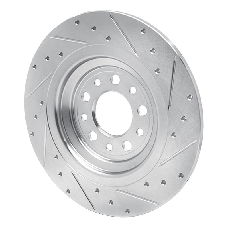 R1 Concepts R1 14-23 Jeep Cherokee Rear Left Drilled & Slotted Silver Brake Rotor