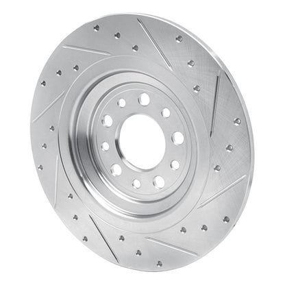 R1 Concepts R1 14-23 Jeep Cherokee Rear Left Drilled & Slotted Silver Brake Rotor