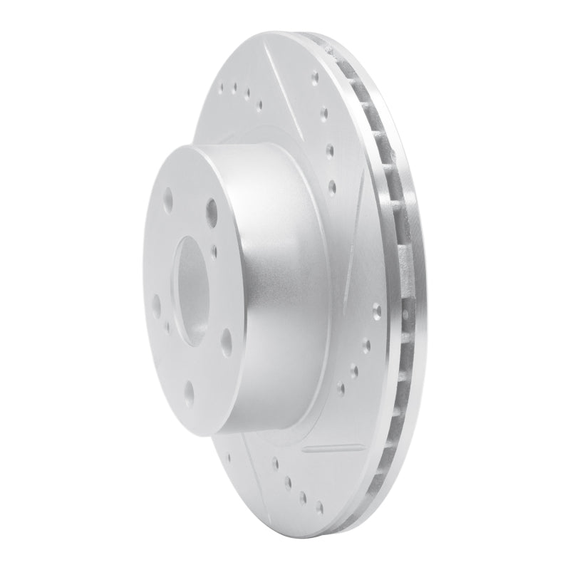 R1 Concepts R1 89-92 Toyota Cressida Front Right Drilled & Slotted Silver Brake Rotor