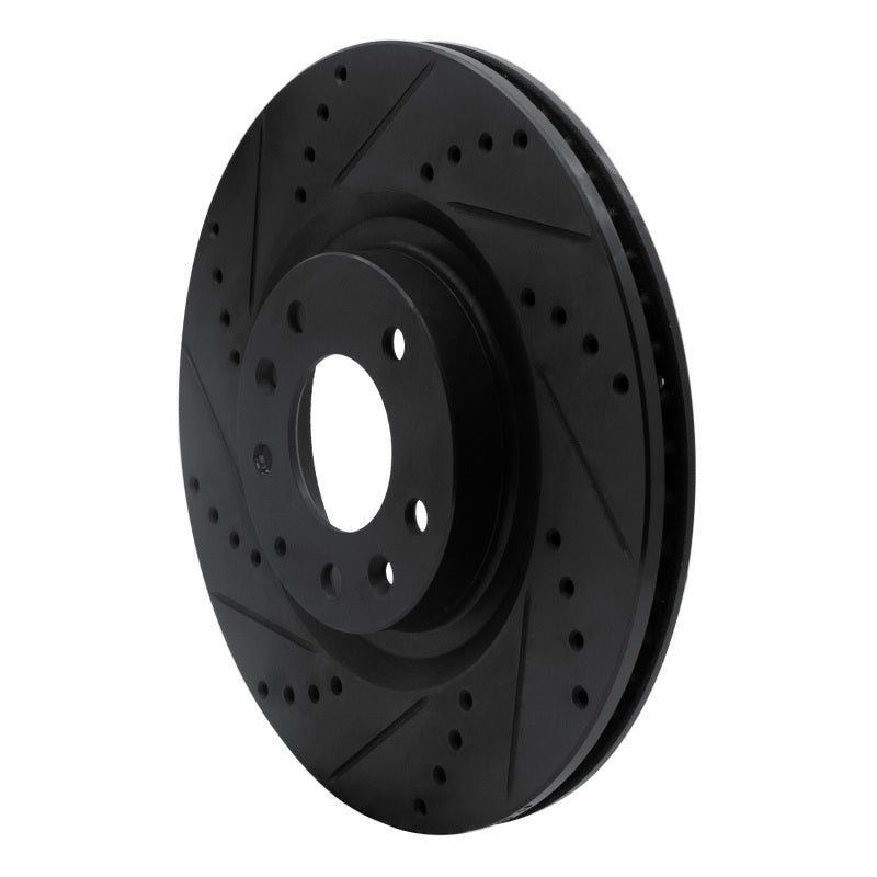 R1 Concepts R1 04-11 Mazda RX-8 Front Left Drilled & Slotted Black Brake Rotor