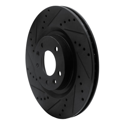 R1 Concepts R1 04-11 Mazda RX-8 Front Left Drilled & Slotted Black Brake Rotor