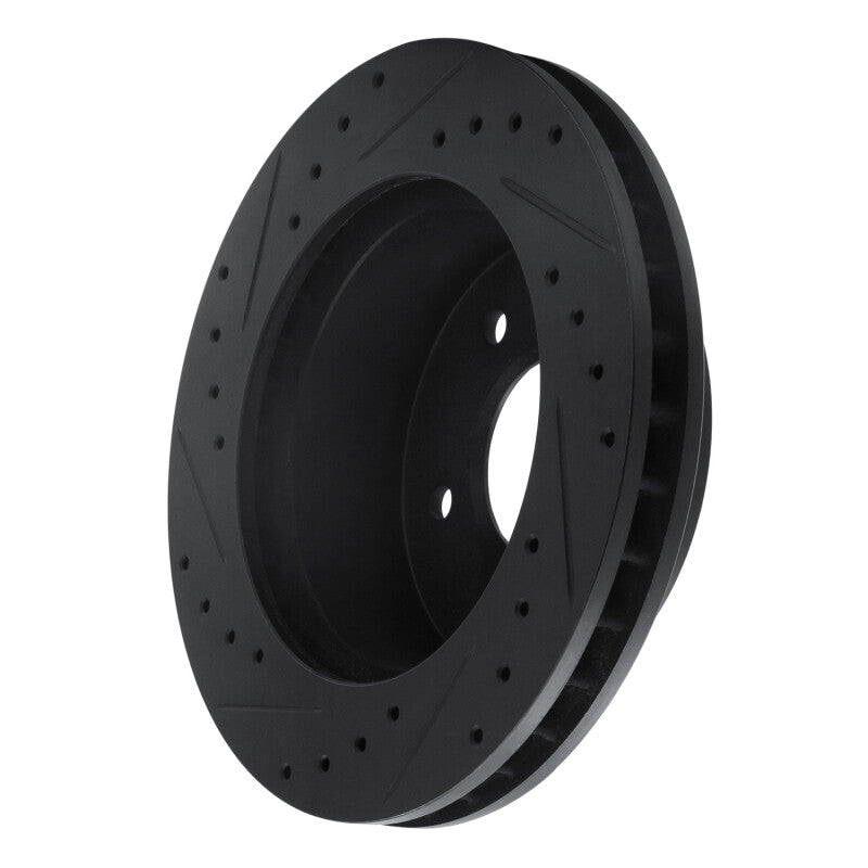 R1 Concepts R1 90-02 Chevrolet ASTRO Front Right Drilled & Slotted Black Brake Rotor