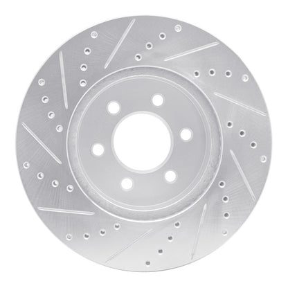 R1 Concepts R1 03-03 Dodge Durango Front Right Drilled & Slotted Silver Brake Rotor