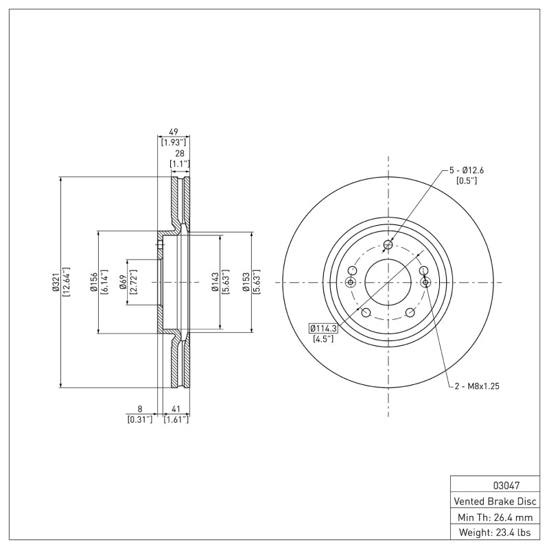 DFC 07-12 Hyundai Veracruz Front Brake Rotor