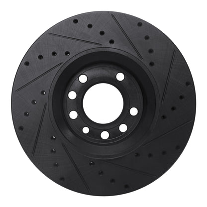 R1 Concepts R1 03-11 Cadillac BLS (Mexico) Front Left Drilled & Slotted Black Brake Rotor