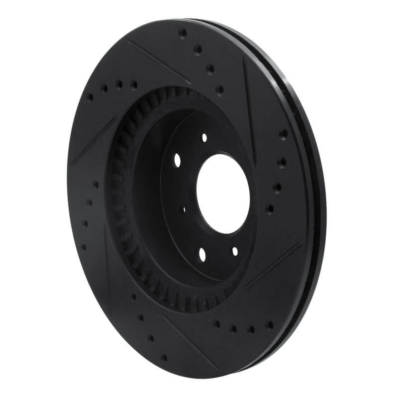 R1 Concepts R1 87-90 Acura Legend Front Left Drilled & Slotted Black Brake Rotor