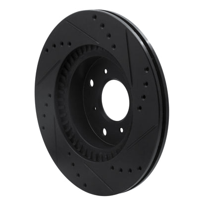 R1 Concepts R1 87-90 Acura Legend Front Left Drilled & Slotted Black Brake Rotor