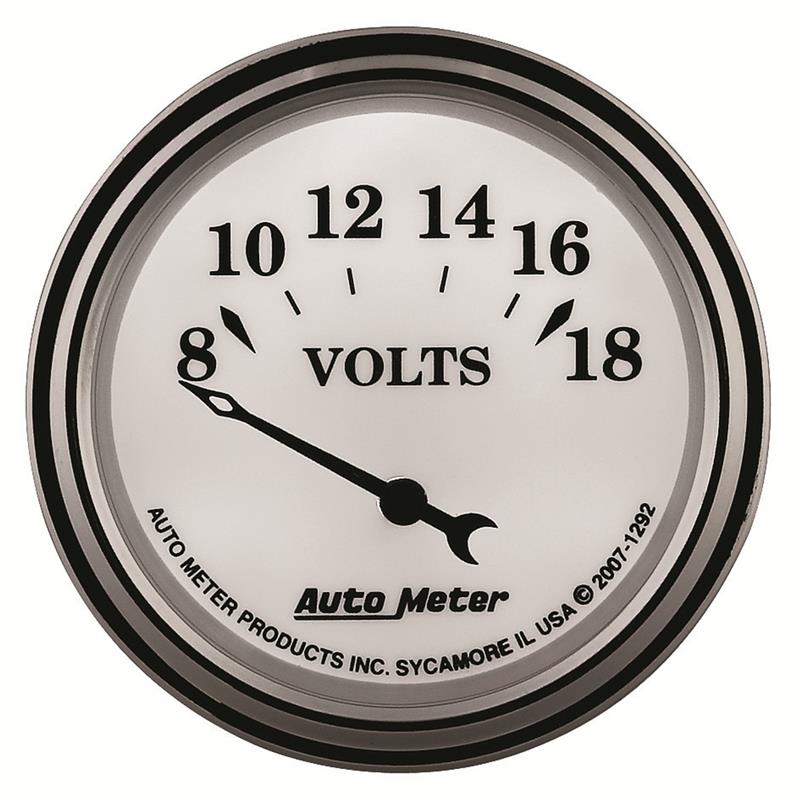 AutoMeter Gauge Voltmeter 2-1/16in. 18V Elec Old Tyme White II