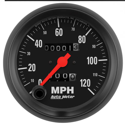Autometer Z Series 85mm 120 mph Speedometer Mechanical Gauge