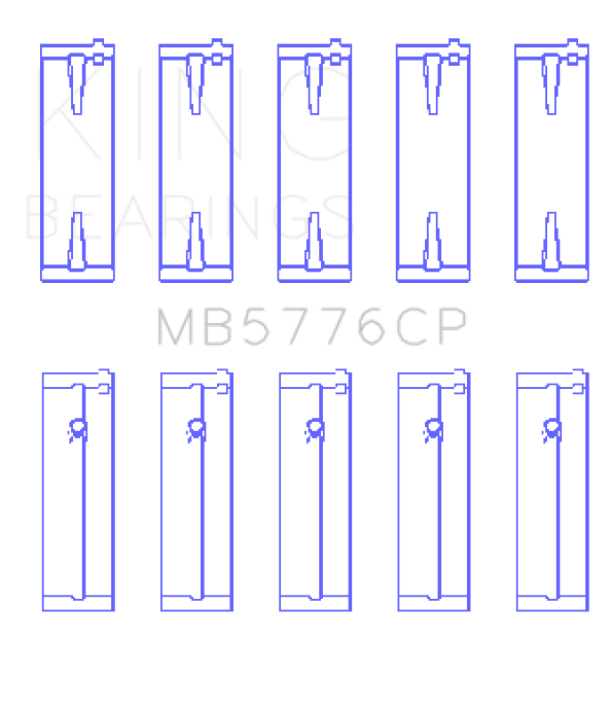 King Engine Bearings Isuzu 4HK1 (Housing Bore +.020) (Size 0.50 Oversized) Main Bearing Set