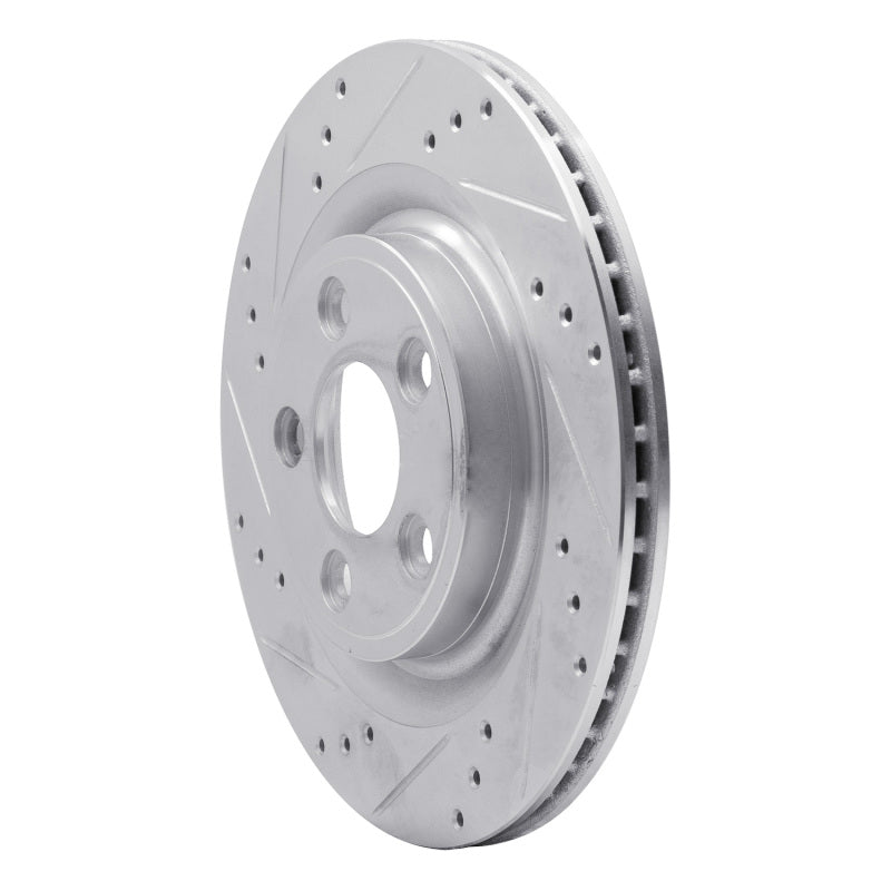 R1 Concepts R1 06-08 Jaguar S-Type Rear Left Drilled & Slotted Silver Brake Rotor