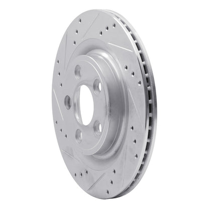 R1 Concepts R1 06-08 Jaguar S-Type Rear Left Drilled & Slotted Silver Brake Rotor