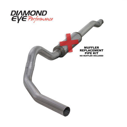 Diamond Eye Performance Diamond Eye KIT 4in Catback MFLR RPLCMENT PIPE SGL AL: 03-07 FORD 6.0L F250/F350 (Extended Cab Only)