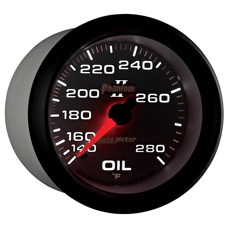 AutoMeter Gauge Oil Temp 2-5/8in. 140-280 Deg. F Mechanical Phantom II
