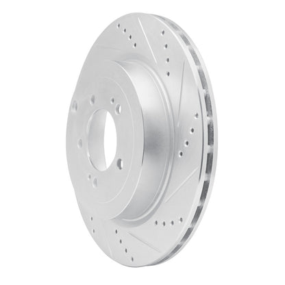 R1 Concepts R1 08-15 Mitsubishi Lancer Rear Right Drilled & Slotted Silver Brake Rotor