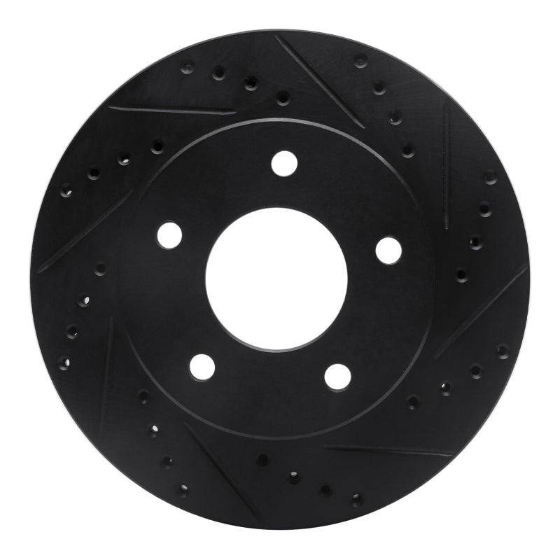 R1 Concepts R1 75-79 Ford LTD Left Rear Drilled & Slotted Black Brake Rotor