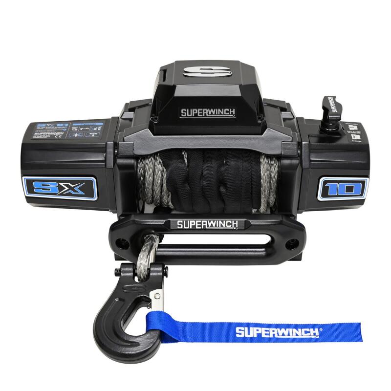 Superwinch 10000 LBS 12V DC 3/8in x 80ft Synthetic Rope SX10SR Winch - Semi Gloss Black