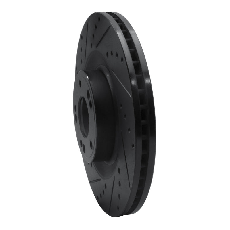 R1 Concepts R1 11-17 Genesis G80 Front Left Drilled & Slotted Black Brake Rotor