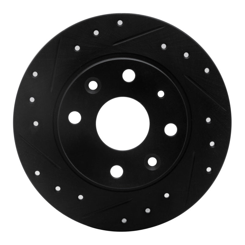 R1 Concepts R1 90-93 Mazda Miata Rear Left Drilled & Slotted Black Brake Rotor