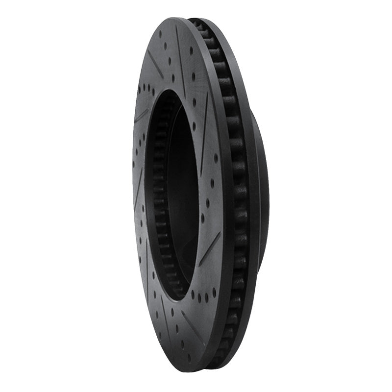 R1 Concepts R1 03-03 Dodge Durango Front Left Drilled & Slotted Black Brake Rotor