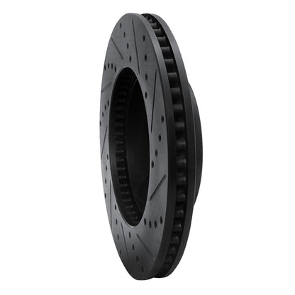 R1 Concepts R1 03-03 Dodge Durango Front Left Drilled & Slotted Black Brake Rotor