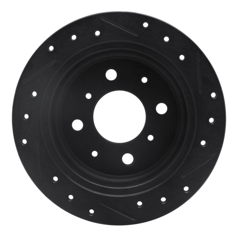 R1 Concepts R1 98-00 Chrysler LHS Front Left Drilled & Slotted Black Brake Rotor