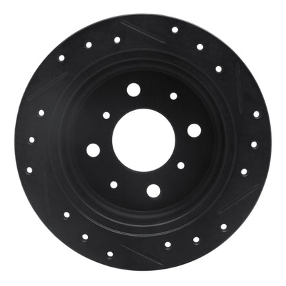 R1 Concepts R1 98-00 Chrysler LHS Front Left Drilled & Slotted Black Brake Rotor