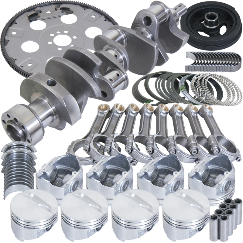 Eagle Chevy 350 1Pc 3.750in Crank 5.700in I-Beam Rods 4.000in Pistons 168 Tooth FP Balanced Assembly