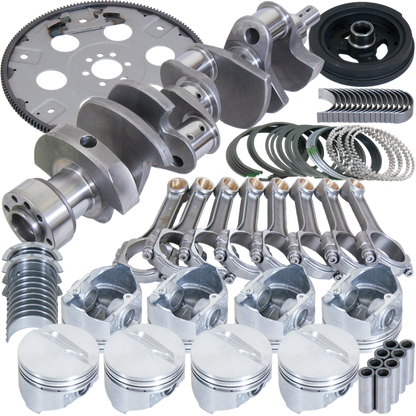 Eagle Chevy 350 1Pc 3.750in Crank 5.700in I-Beam Rods 4.000in Pistons 168 Tooth FP Balanced Assembly