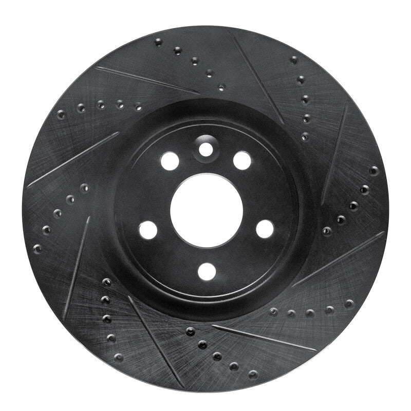 R1 Concepts R1 2007-2016 Volvo S60 Front Right Drilled & Slotted Black Brake Rotor