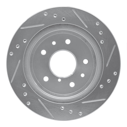 R1 Concepts R1 86-91 Mazda RX-7 Rear Left Drilled & Slotted Silver Brake Rotor