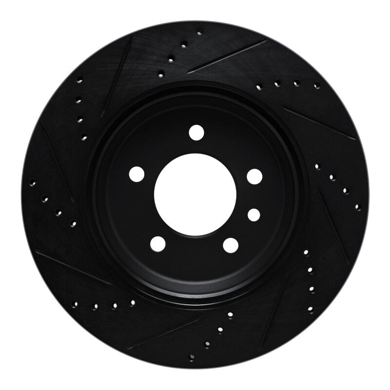R1 Concepts R1 20-25 Land Rover Defender 90 Rear Right Drilled & Slotted Black Brake Rotor