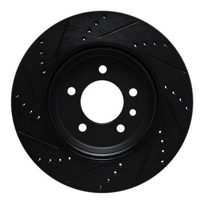 R1 Concepts R1 20-25 Land Rover Defender 90 Rear Right Drilled & Slotted Black Brake Rotor