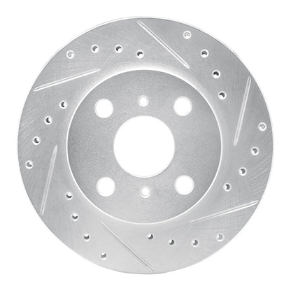 R1 Concepts R1 86-89 Toyota Celica Front Right Drilled & Slotted Silver Brake Rotor