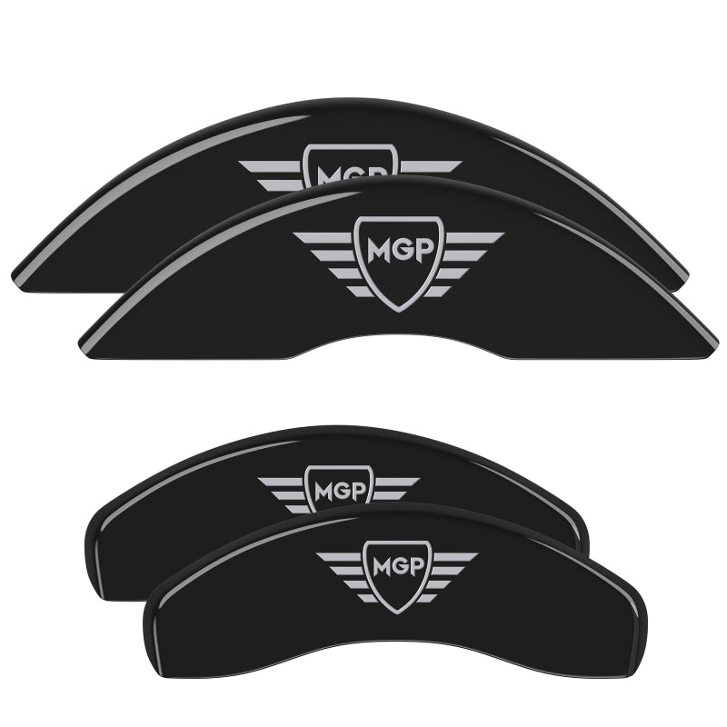 MGP Front set 2 Caliper Covers Engraved Front MGP Black finish silver ch