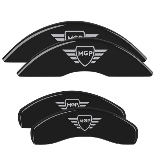 MGP 4 Caliper Covers Engraved Front & Rear MGP Black Finish Silver Char 2019 Jeep Wrangler