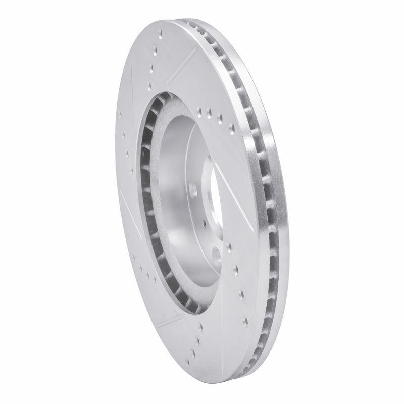 R1 Concepts R1 03-05 Infiniti G35 Front Right Drilled & Slotted Silver Brake Rotor