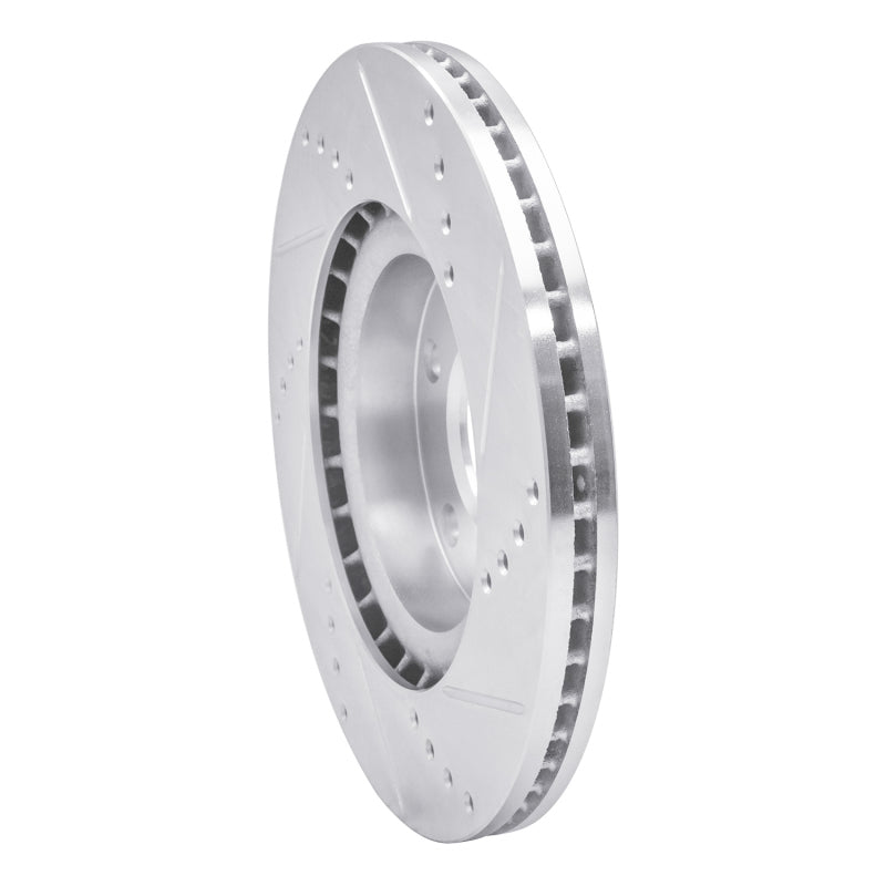 R1 Concepts R1 03-05 Infiniti G35 Front Left Drilled & Slotted Silver Brake Rotor