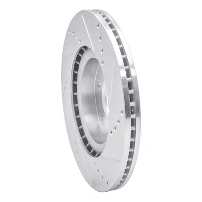 R1 Concepts R1 03-05 Infiniti G35 Front Left Drilled & Slotted Silver Brake Rotor