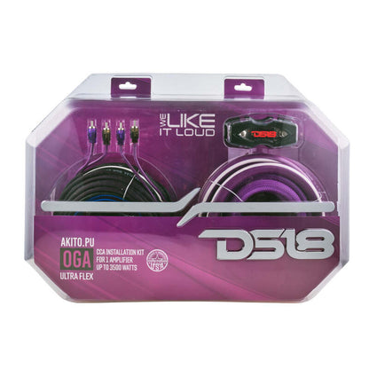 DS18 0-GA Amplifier Install Kit Advance- Purple