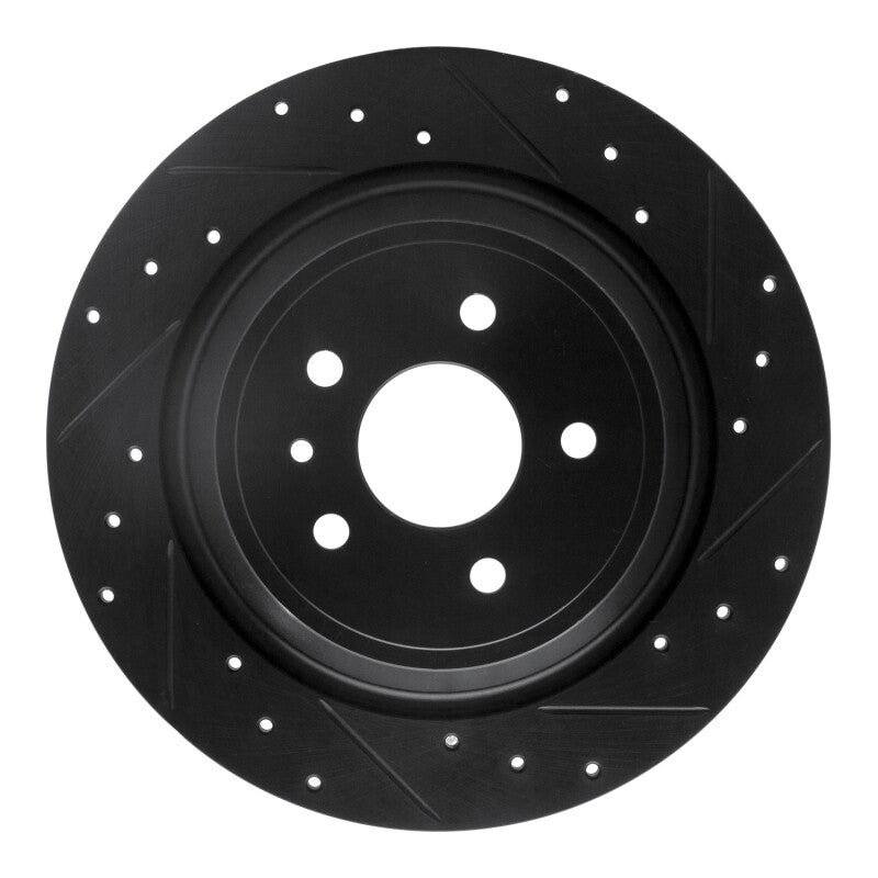 R1 Concepts R1 13-20 Ford Escape Rear Right Drilled & Slotted Black Brake Rotor