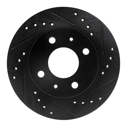 R1 Concepts R1 95-00 Nissan Lucino (Mexico) Front Right Drilled & Slotted Black Brake Rotor