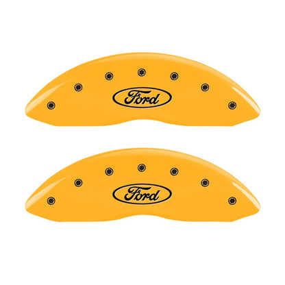 MGP 2 Caliper Covers Engraved Front Oval Logo/Ford Yellow Finish Blk Char 1998 Ford E-150