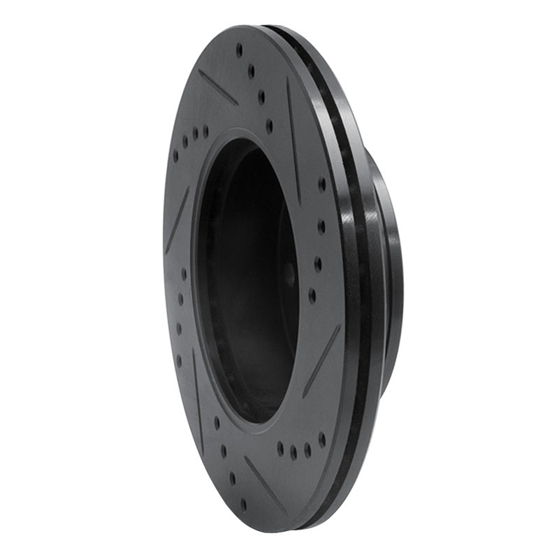 R1 Concepts R1 03-06 Dodge Verna (Mexico) Front Left Drilled & Slotted Black Brake Rotor