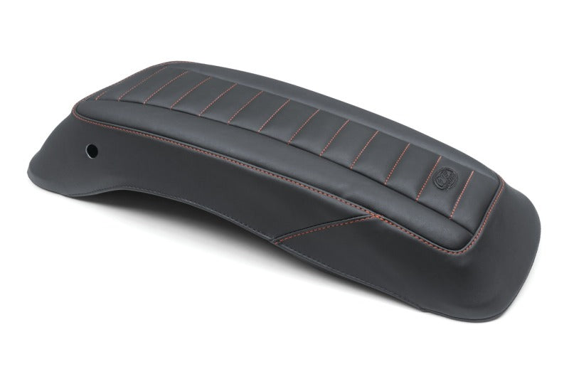 Mustang Motorcycle Mustang 14-23 HD FL Touring Saddlebag Lid Covers (Pair) Deluxe - Black w/ Red Stitching