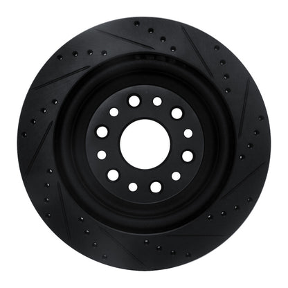 R1 Concepts R1 19-25 Ram 1500 Rear Left Drilled & Slotted Black Brake Rotor